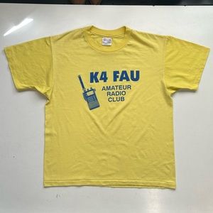 Vintage 80s college radio club short sleeve printed T-shirt, used good condition